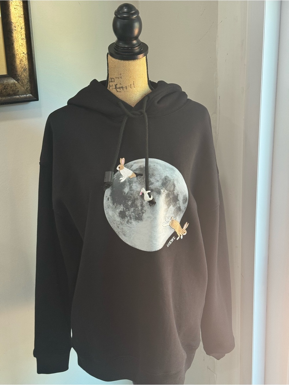 LOEWE Black Graphic Moon & Rabbits Hoodie